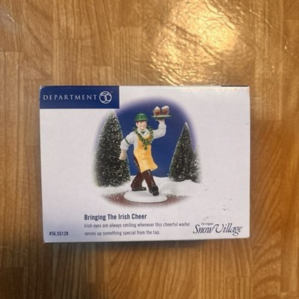 Department 56 Snow Village Bringing The Irish Cheer With Original Box Figurine